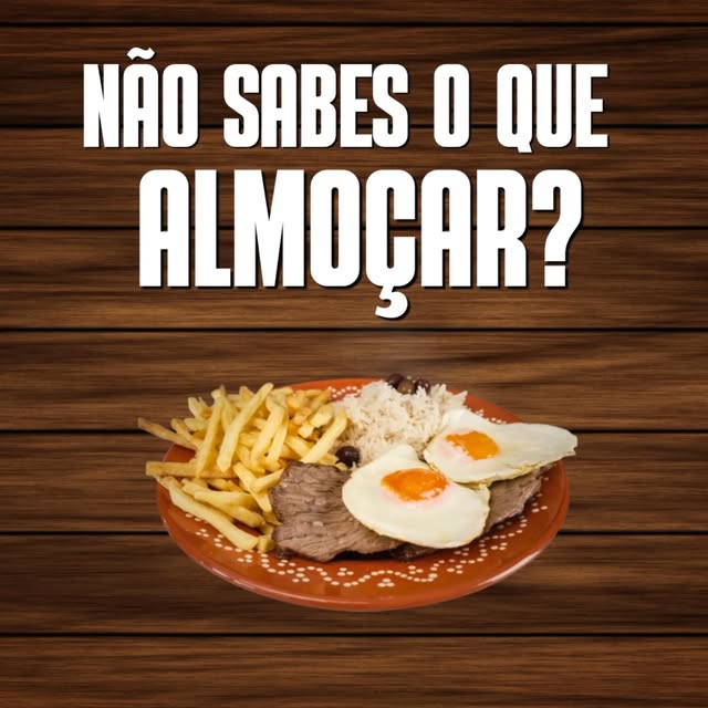 Publicação Royal Bites: "Não sabes o que almoçar?", com prato de bitoque